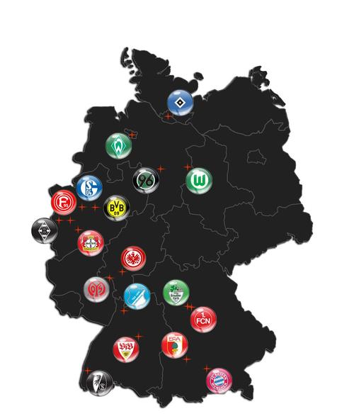 德甲球队地图分布